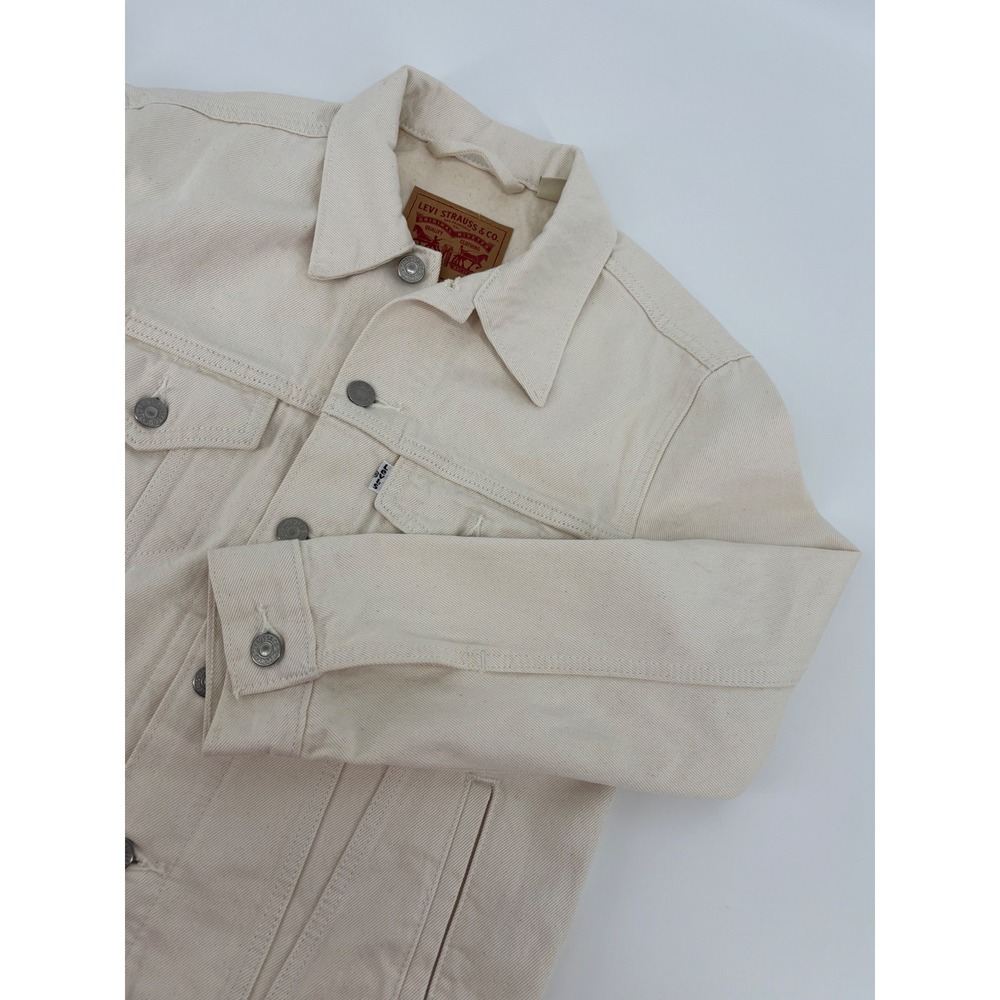 Levis Womens Original Trucker Jacket Cream Off White Denim XS 29944-0204
